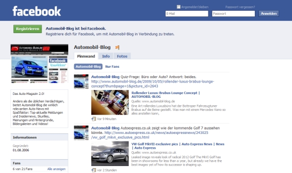 Automobil Blog Facebook